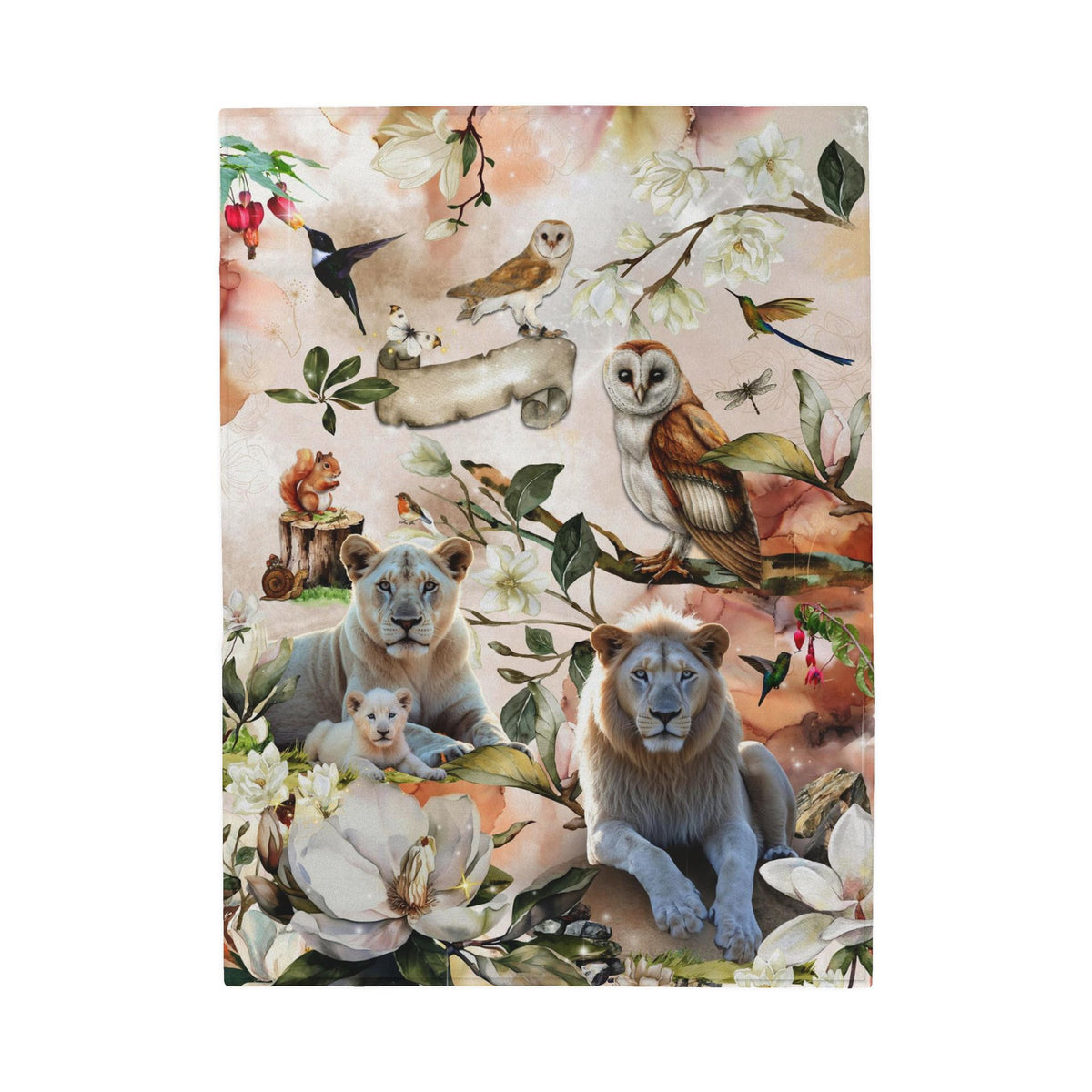 Kids Blanket - White Lions Wisdom