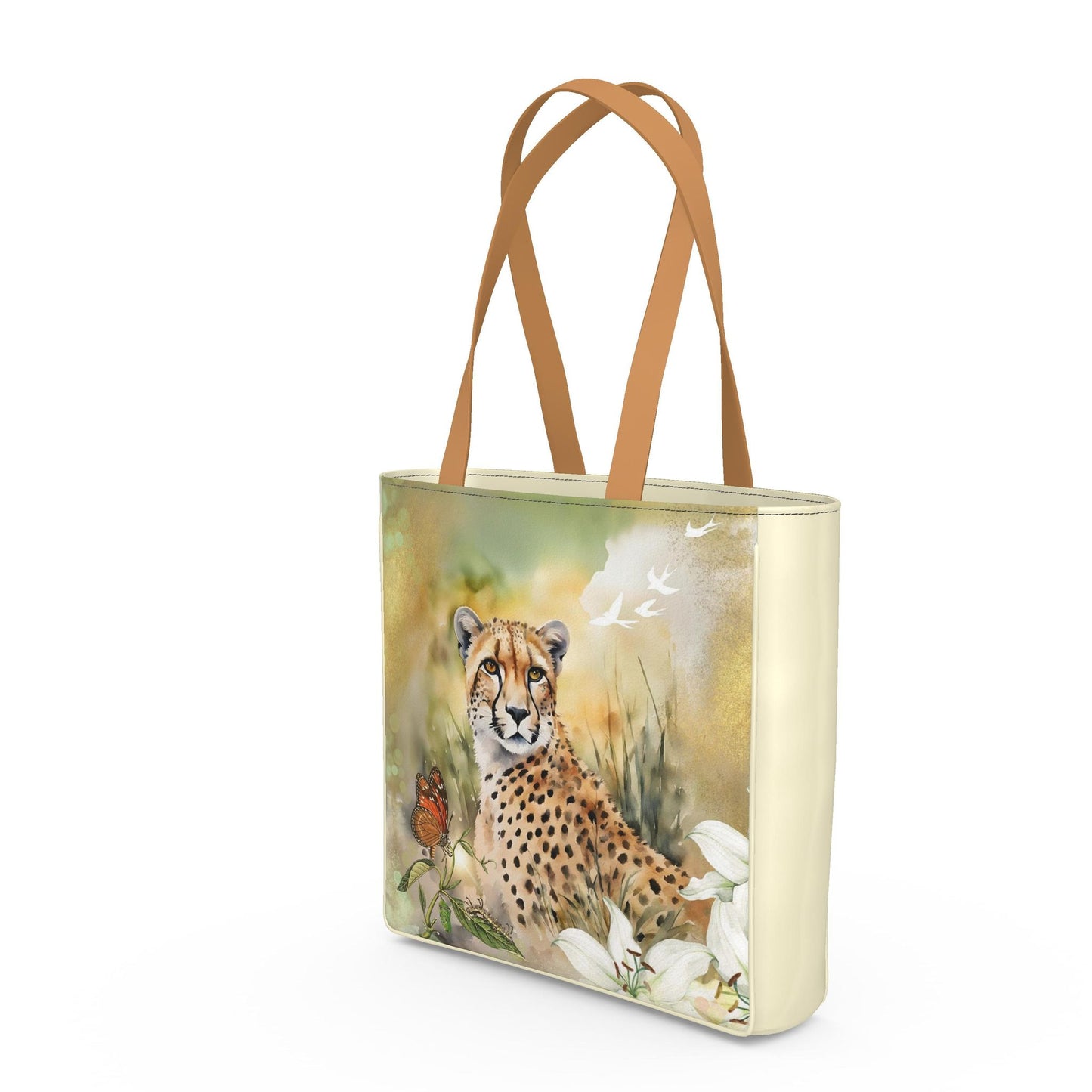 Shopper Bag - Golden Serenity & The Monarch's Journey