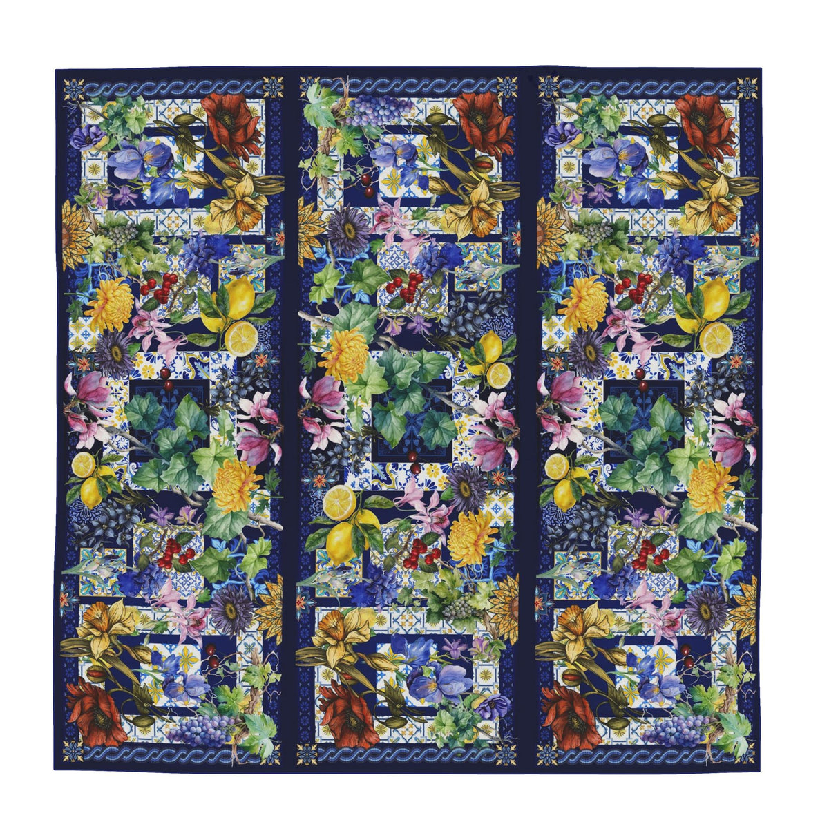 shawl - Sicilian Tile & Botanical Mosaic