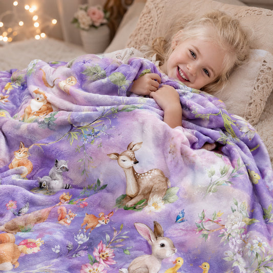 Kids Blanket - Enchanted Woodland Friends