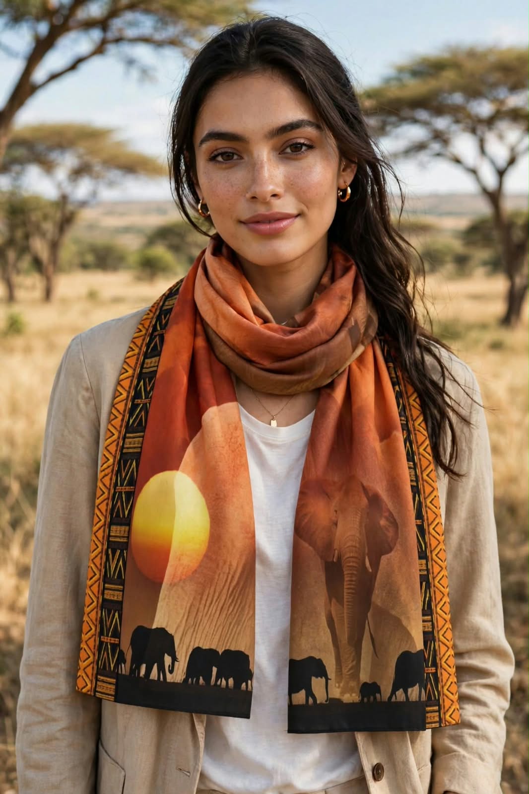 Shawl - Majestic Herd at Sunset
