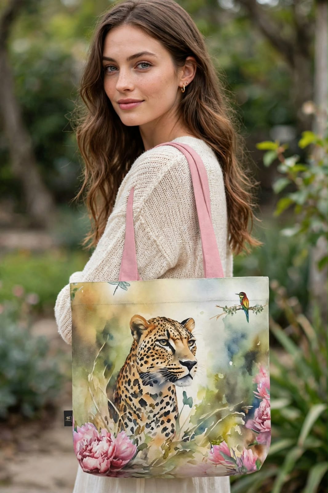 Everyday Tote Bag - Botanical Symphony of the Spotted Leopard