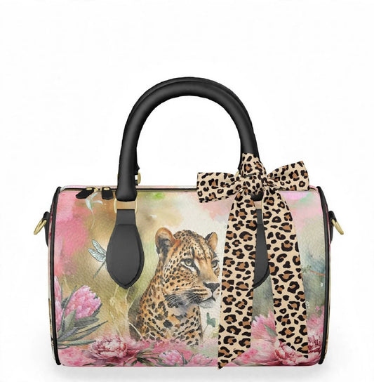 Handbag Scarf - Savage Grace Leopard Silk Twilly